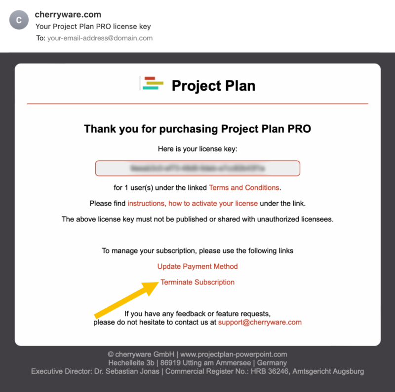 How to cancel license (1/3)